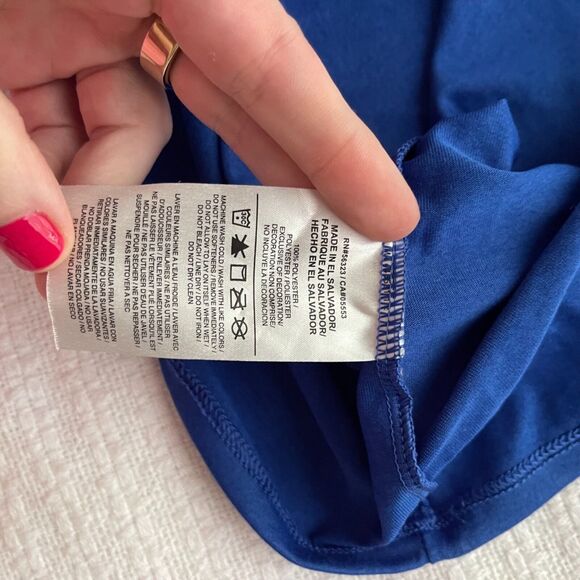 XL Nike Blue Athletic Cut V-Neck DriFit T-Shirt - Picture 5 of 7